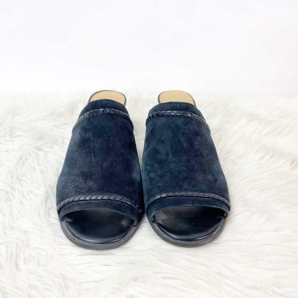 Jack Rogers 8.5 M Womens Black Suede Leather Campbell Slide Mule Sandals - Picture 8 of 16